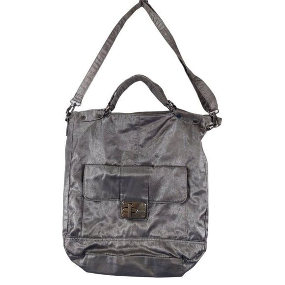 Kenneth Cole Shiny Grey Purse - Picture 1 of 14